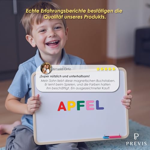 PREVIS Magnetische Buchstaben und Zahlen für Kinder - 74 Teile Lernspiel - Buchstaben Magnete - Kühlschrankmagneten für Kinder - Magnetbuchstaben / +3 Jahre