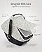 Blissful Diary Baby Car Seat Cover, Extra Large Mesh Window, Breathable Muslin Cotton, Infant Windproof Canopy, Must-Have Baby Gift - Botanical Leaf