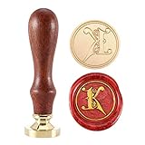 K Wax Seal Stamp, Yoption Vintage Retro Brass Head Wooden Handle Gothic Font Letter K Initial Sealing Wax Stamp Classic Wax Seal Stamp (K)