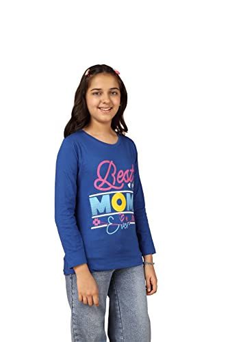 Image of KYDA KIDS 100% Cotton Girls Full Sleeve Printed T-Shirt,Regular fit Round Neck Tops (Pack of 3)