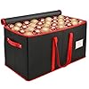 Christmas ornament storage box mrrihand xmas decoration organizer with adjustable dividers storage container keeps 128 holiday ornaments 3 inch dual zipper closure 600d tear proof materialblack  urban country home decor
