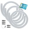U.S. Pool Supply Above Ground Pool Hose Replacement 1.5" Diameter x 59" Long, Pack of 3, White - Compatible with Intex Pool Surface Skimmer, Filter Pump Hose - 6 Metal Clamps