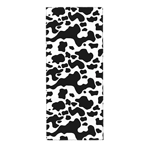 Cafl Black And White Cowhide Texture Hand Towels Cow Print Towels For Bathroom Microfiber Highly Absorbent Face Towels Sport Sweat Towel Gym Yoga Spa Pool 12 X 27.5In #TOP22