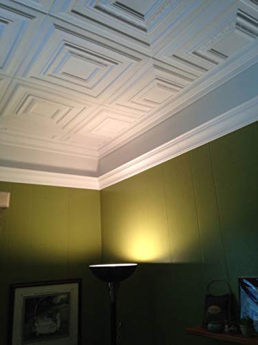 A La Maison Ceilings R31 Chestnut Grove Foam Glue-up Ceiling Tile (21.6 sq. ft./Case), Pack of 8, Plain White, 21 - Thumbnail 2