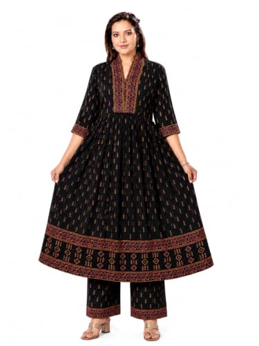 Image of Momenta Women's Pure Cotton Maternity Kurta Set | Feeding Kurti with Concealed Zippers | Maternity Dress for Pre & Post Pregnancy