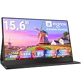 Ingnok Tragbarer Monitor 15,6 Zoll, 1080P FHD IPS Portable Monitor für Laptop mit Schutzhülle Lautsprecher, Ultra-Dünner Zweitbildschirm für Laptop/PC/Mac/PS3/4/5/Xbox- USB C & HDMI Anschluss