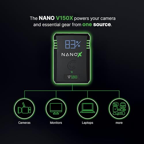 Image of CoreSWX LLC CORE NANOV150X, 150wh Micro Sized V-Mount Smart Battery Pack, 14.8v 10.2Ah. 12A Draw with EmLED Fuel Gauge, USBCPD and Ptap