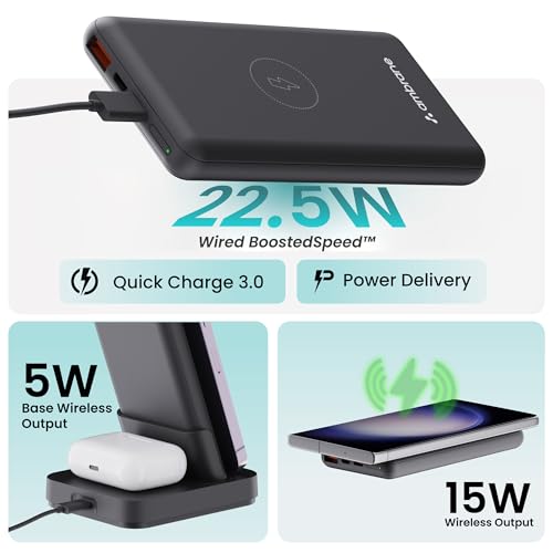 Ambrane 10000mAh 4 in 1 Wireless Charging Power Bank Black - Image 6