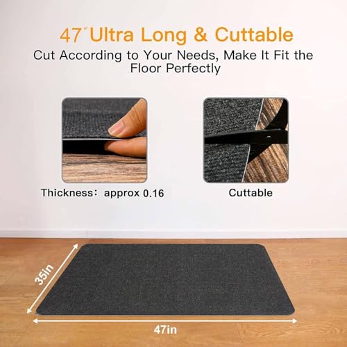 Image of Office Chair Mat, 47 inchx35 inch Dark Grey, Floor Protection Mat, Office Chair, Floor Protection Mat for Hard Floors, Scratch-Resistant Floor Mat, Chair Mat, Desk Chair Mat for Laminate