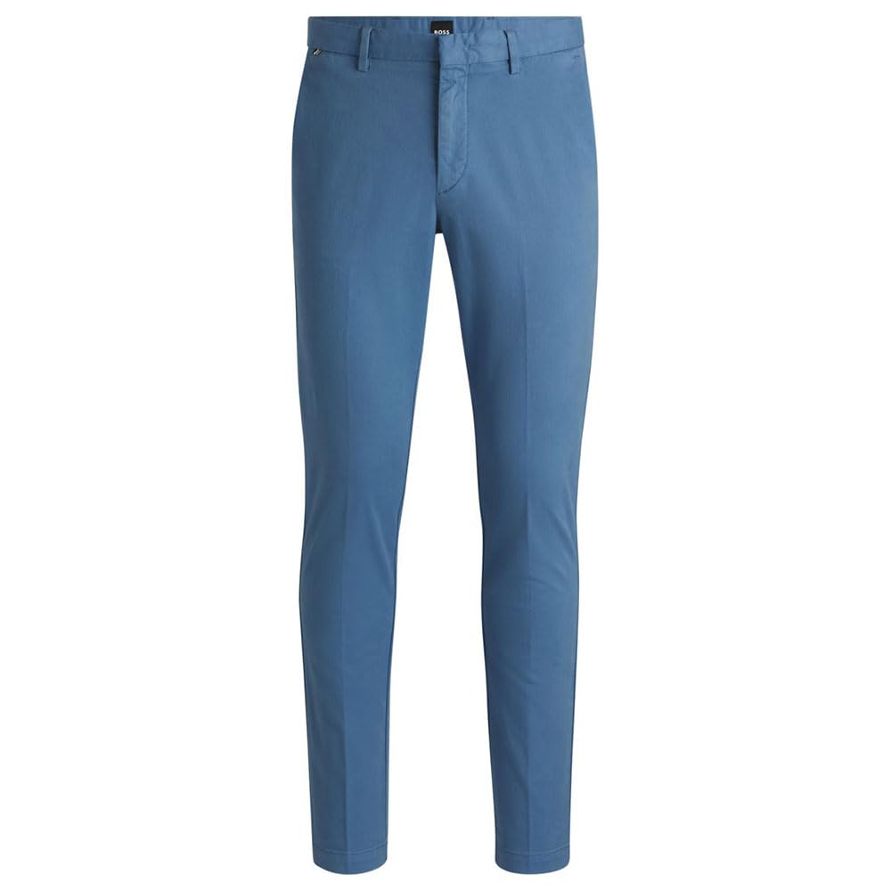 Boss Herren Chino Slim Slim-Fit Chino aus elastischem Baumwoll-Satin Hellblau 29/32