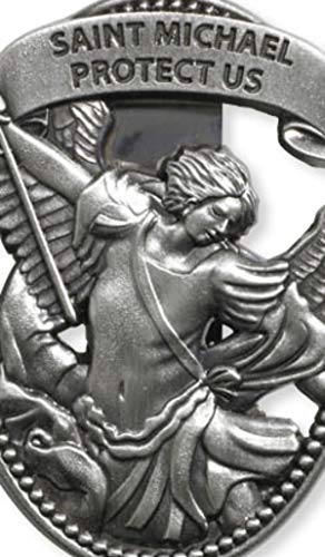 Sacred Traditions Silver Tone Zinc Alloy Archangel St Michael Protect Us Visor Clip, 2 1/4 Inch #TOP6
