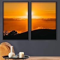 2 Piece Framed Canvas Wall Art Colorful Sky Canvas Prints Home Artwork Decoration for Living Room,Bedroom - 16