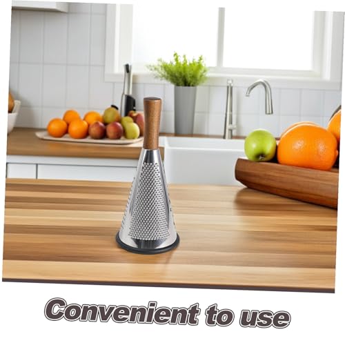 Rallador manual vertical de acero inoxidable y mango de madera miniatura 3