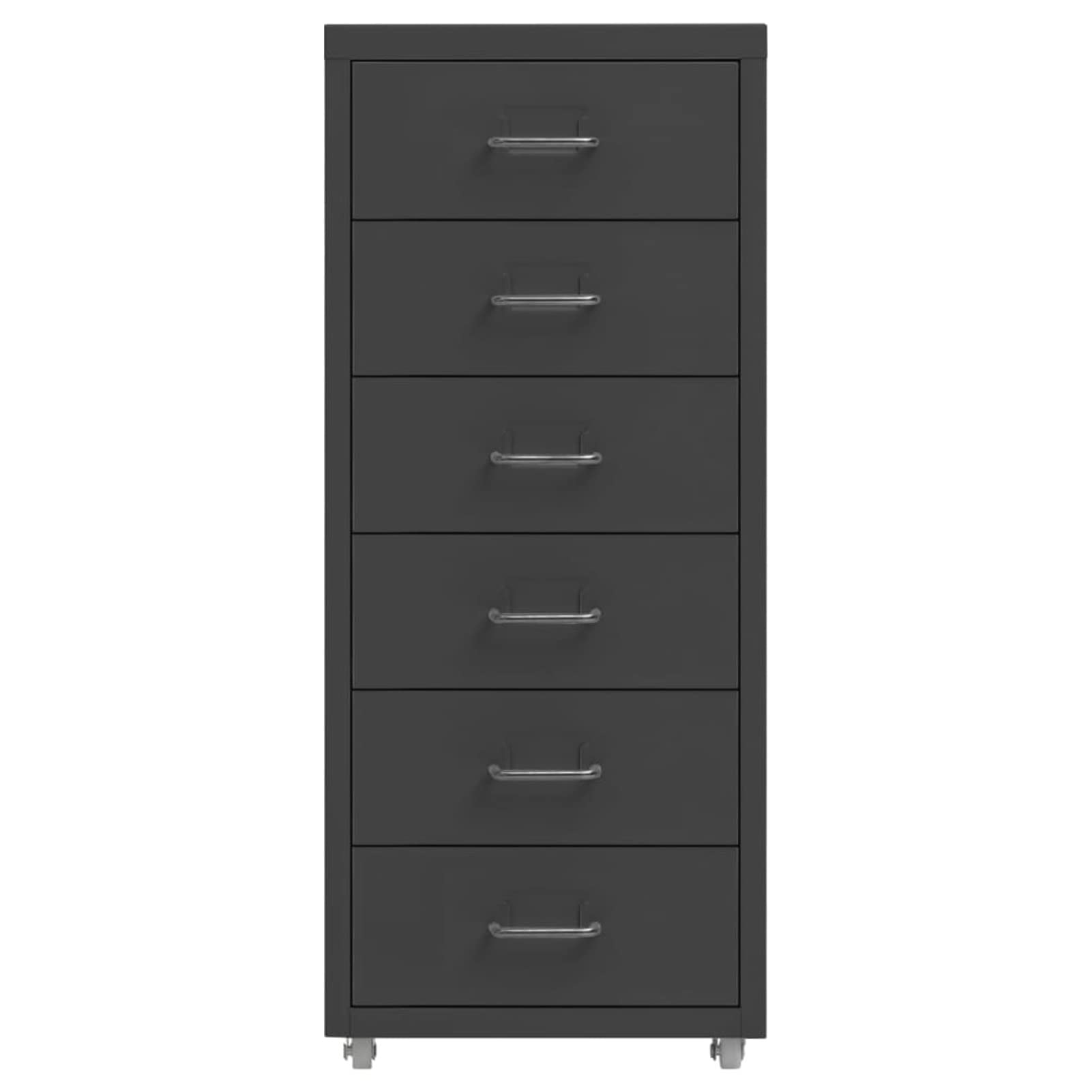 Schedario Mobile Antracite 28x41x69 cm in Metallo,Cassettiera, Mobiletto da Ufficio con Serratura,Regolabile per Cartelle Sospese, Superficie Testurizzata, per Ufficio, Studio
