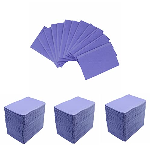 Disposable Dental Bibs,125Pcs 13 X 18 Inches Table Covers Clean Pad,Underpad Hygiene Personal Bib Waterproof Table Loth Supply Sheet（Purple） #TOP6