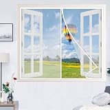 Zanzariera Magnetica Finestra 90 x 130 cm, Automatica Tendina, Adsorbimento Magnetico Antistrappo per Porte Finestre Balcone Soggiorno, Bianco