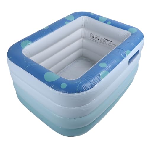 Piscina Infantil Inflable Verde 1.2m 4 Capas Bañera Infantil Plegable de Soplado Plegable con Fondo Espesado para Uso Doméstico