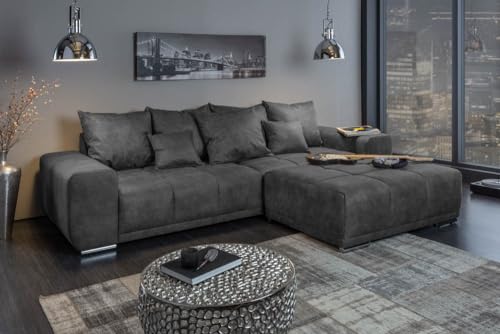 Riess Ambiente Extravagantes XXL Sofa ELEGANCIA 285cm grau inkl. Kissen Bigsofa Große Polstercouch Wohnlandschaft – Bild 3