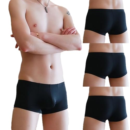 Men's Seamless Panties Ice Silk Underwear Boxer Ultra-thin Breathable Sexy U Convex Pouch Boxer Underpant