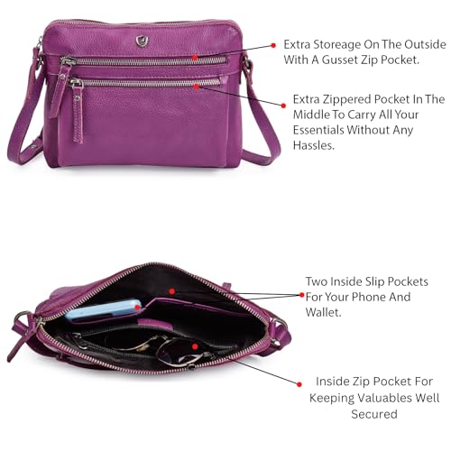 Genuine Leather Purses for Women Small Soft Crossbody Shoulder Bag Lightweight Trendy Crossover Handbags4