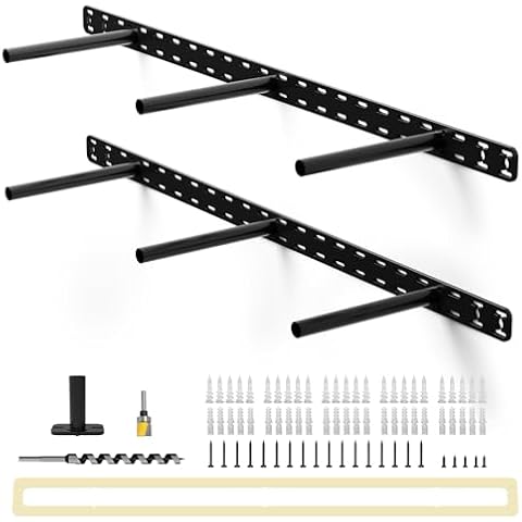 Craftersmark 2pcs Floating Shelf Hardware Heavy Duty Hidden Shelf Brackets Support,Wall Mounting Invisible Floating Shelves Bracket with Jig (34" x 8" x 1.5") Cover