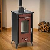 Dmora - Holzofen Dtatarusan, Holzkamin, Holzfeuerstelle, Rustikaler Ofen, Made in Italy, 39x33 h74 cm, Beige