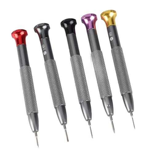 5Pcs Watch Screwdriver Set | High Carbon Steel Expert Repair Kit for Watches/Glasses/Bands | - Oxidation Sturdy Tools with 5 Flat Head Sizes & Storage Box4