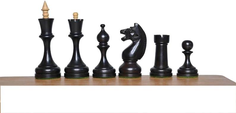 Miniatura 4 de Reproducción del juego de ajedrez del torneo Circa 1960  Juego de ajedrez de madera de lujo soviético ruso