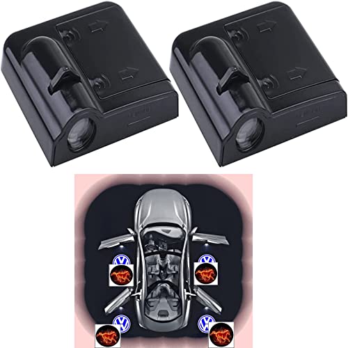 Dashadao 2Pcs for Car Door Lights, Car Door Led Projector Lights Shadow Ghost Light,Wireless Car Door Welcome Courtesy Lights Logo for Volkswagen Cars,Complimentary 2 pc fire Horse Replacement Piece.