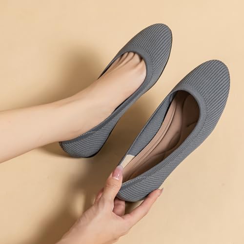 Women's Round Toe Ballet Flats Knit Flats Slip On Shoes Dressy Casual Office Wear,Model XTZ-Y2ZW2