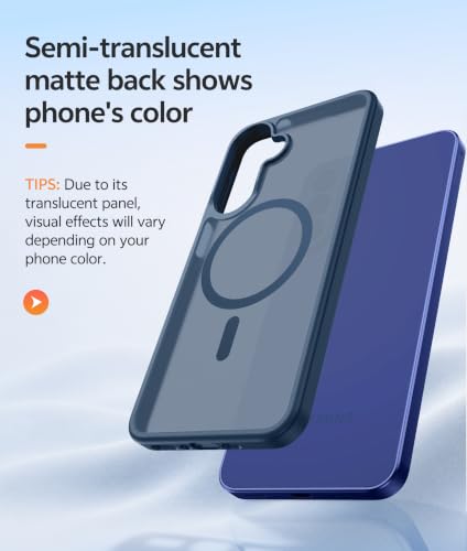 Image of FNTCASE for Galaxy A27 5G Phone Case: for Samsung A27 Cases [Fit for Magsafe] [Screen Protector] Military Grade Drop Protection, Translucent Matte Back, Slim Shockproof Protective Cover - Blue