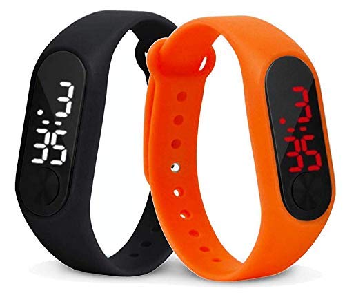 IVAAN Hopeshop Combo of 2 Extremely Thin Waterproof Bullet-Shape Design Digital LED Kids Watches for Boys & Girls-(B.Or) (B085LHW53B) Amazon Price History, Amazon Price Tracker