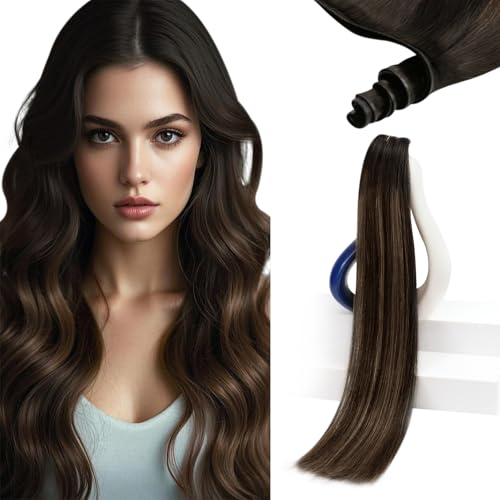 Sunny Hair Genius Weft Extensions Real Human Hair Brown Balayage