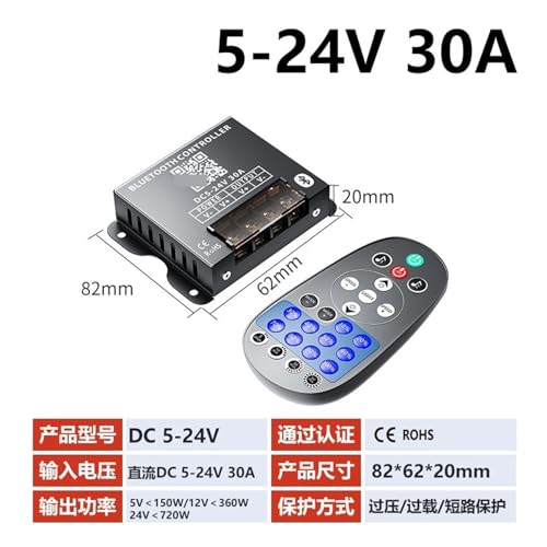 Ambientes personalizados con el regulador de luz LED y control remoto de 30A y perilla PWM 3