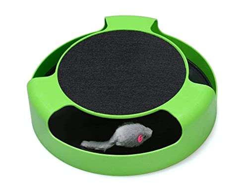 Image of Pets Empire Cat Interactive Toys with a Running Mice and a Scratching Pad,Catch The Mouse,Cat Scratcher Catnip Toy,Green