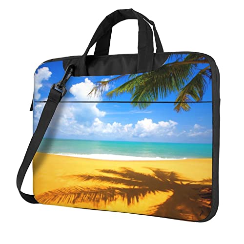 Mallette pour ordinateur portable 13 pouces noire, sac de travail tropical