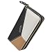 Women's Long Leather Card Holder Purse Zipper Buckle Hit Color Wallet (Black)