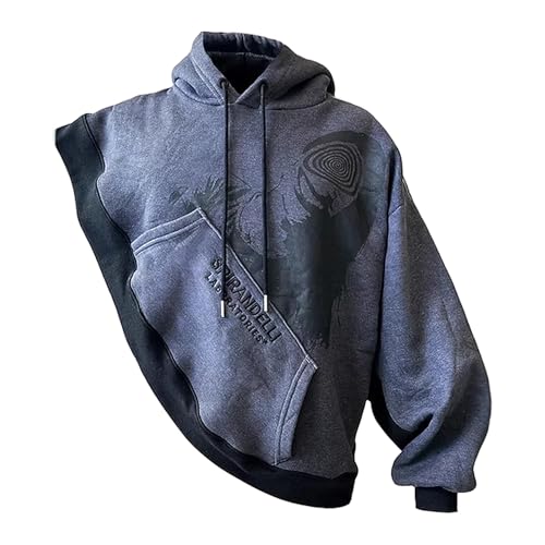 Sweat à capuche hip hop coupe irrégulière pour homme et femme style surdimensionné