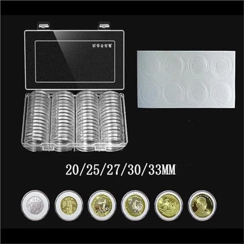 Capsulas plásticas transparentes para monedas 33mm 120 piezas miniatura 2