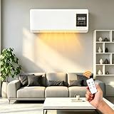 Mini aire acondicionado de pared con mando a distancia, aire acondicionado portátil 2000 W, para dormitorio, salón, oficina, diseño compacto, 55,5 cm x 23 cm x 11,5 cm