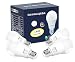 Boxlood 4-Pack Dusk to Dawn LED Light Bulb (No Timer Required), Automatic On/Off Outdoor Sensor Bulb, Built-in Photocell Detector, E26 9W A19 120V 6000K for Porch, Boundary, Garage, Entrance