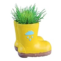 Rain Boot Planter - Yellow Rain Boot Planter | Decorative Rains Boots Pot,yellow Rainboot Shaped Resin Flowerpot, Centerpiece Ornament Pen Holder Desk Accessories For Indoor Outdoor