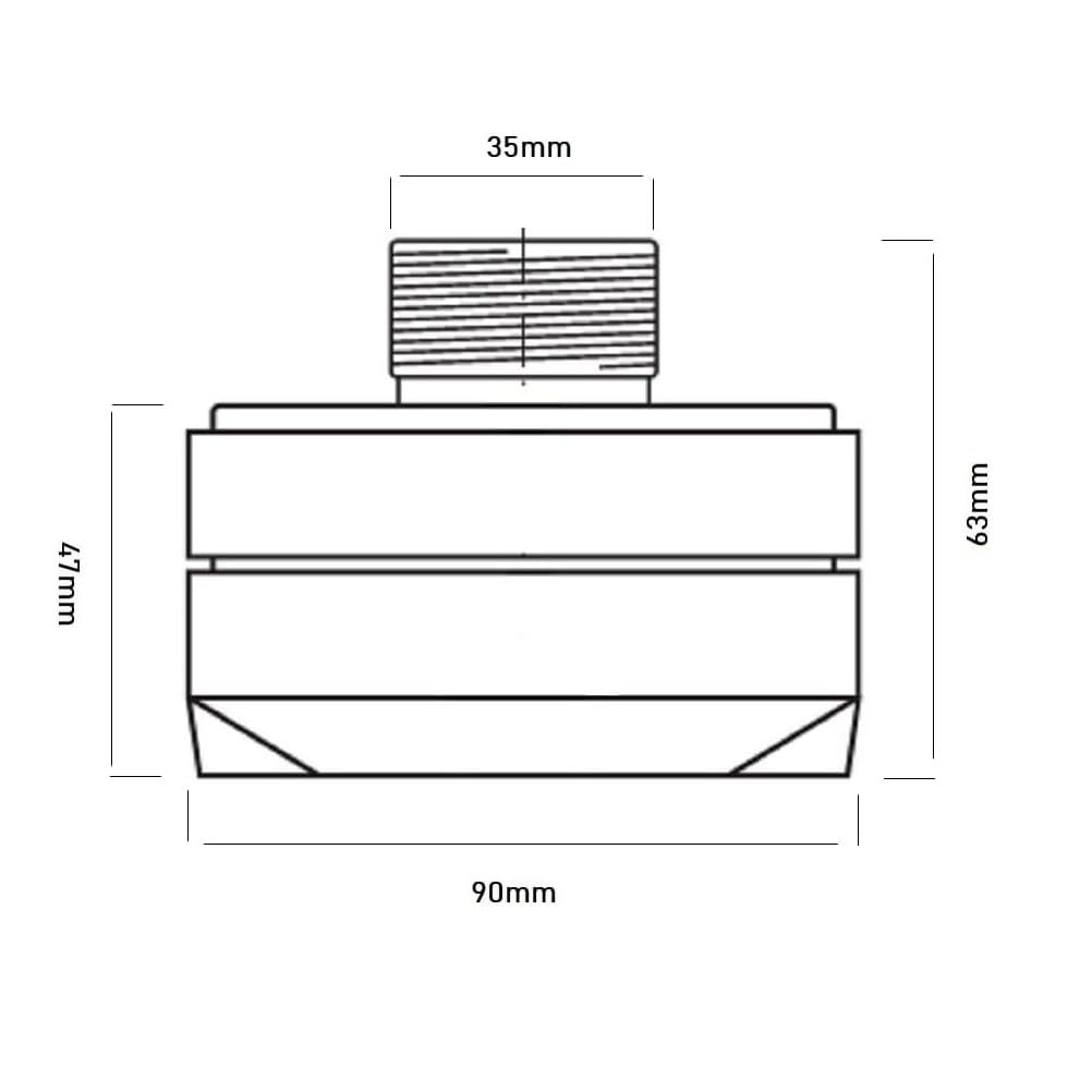 Seven Soundvector SVT3401 Driver de Compresión Tweeter Motor de Agudos Diafragma de Titanio 34mm Rosca 35mm Sensibilidad 107dB Potencia Nominal 40W AES 160W Peak para Altavoces Profesionales de 12"