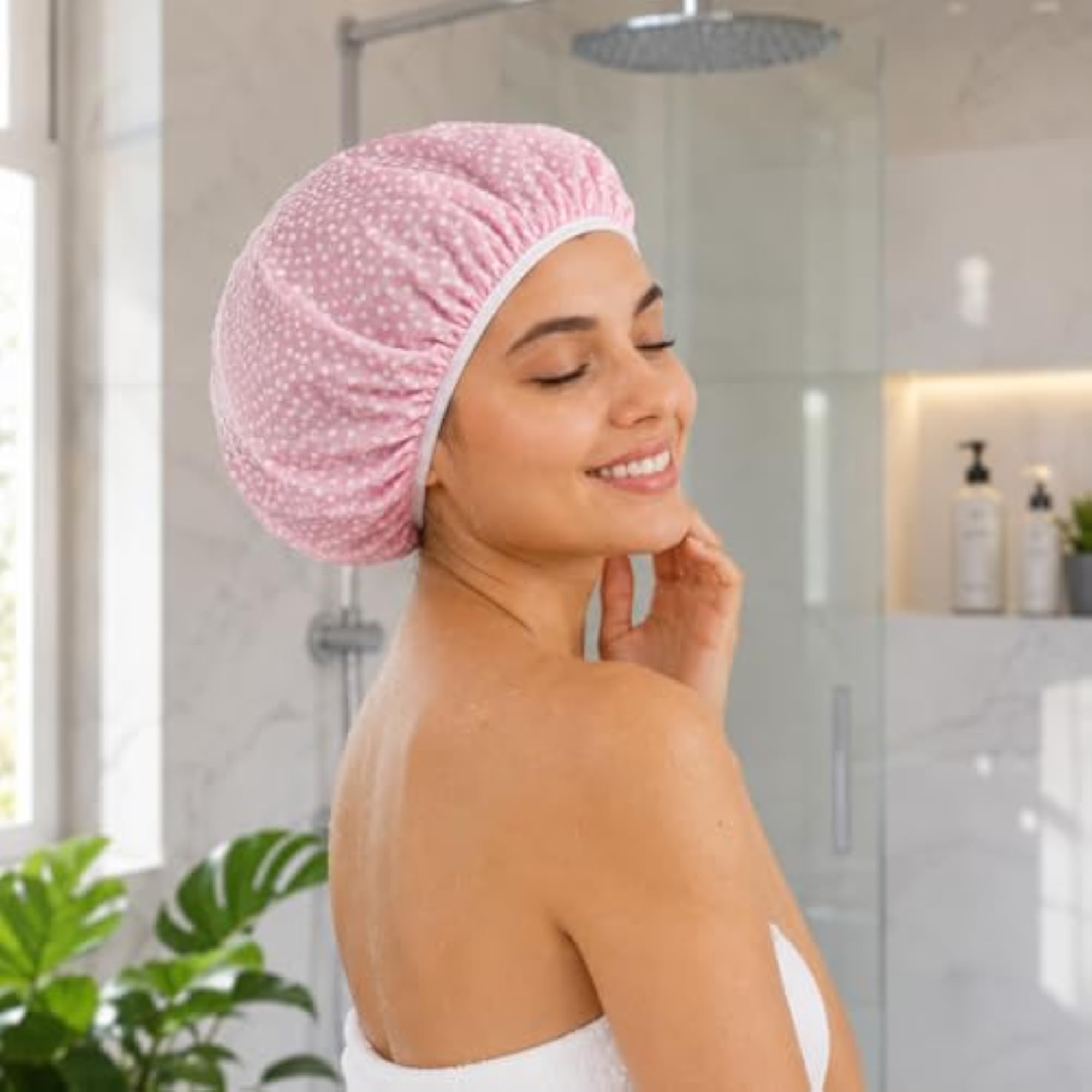 Pack of 3 Reusable Waterproof Shower Caps