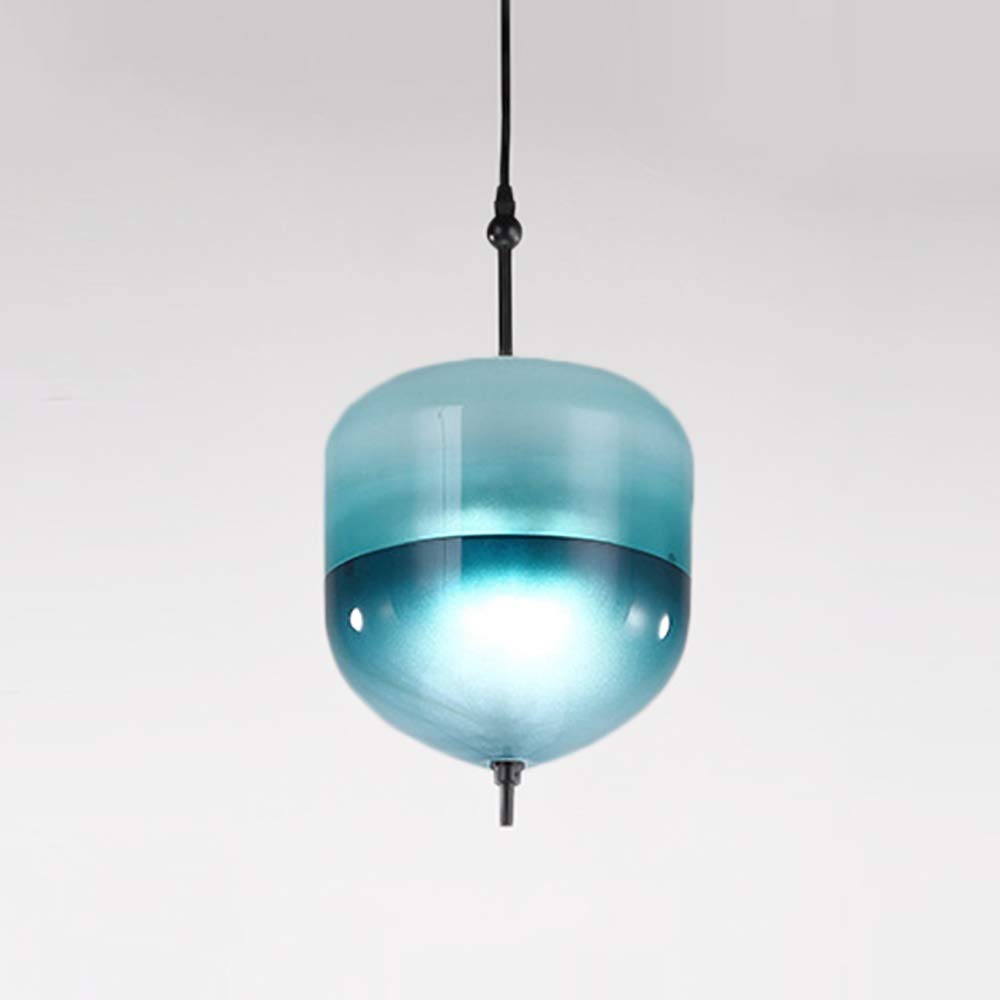 KXEcoLife Modern Glass Lighting Fixture | Led 6000K White Light Blue Ceiling Light, Perfect for a Bar Restaurant Cand Home Use/to