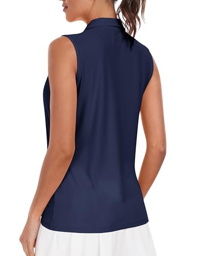 Image of AIRIKE Golf Polo Shirts for Women Sleeveless Summer Sports Athletic Fashionable Workwear-Quick Dry Womens Tank Tops