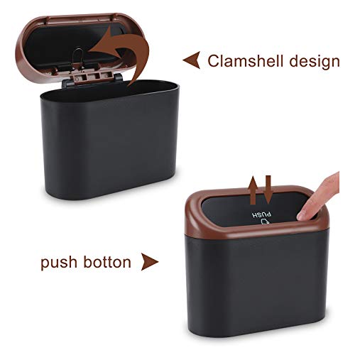 Image of Accmor Car Trash Can with Lid, Leakproof Vehicle Trash Bin Auto Dustbin Organizer, Waterproof Mini Garbage Bin Trash Container with Garbage Bag for Automotive Car, Home, Office, Kitchen