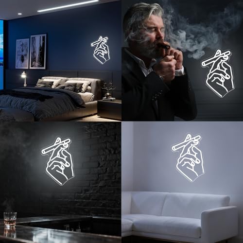 Image of Hand Neon Sign for Wall Decor, Gesture Hand LED Neon Lights Art for Bedroom, Bar, Lounge, Game Room, Club Party Decor Gift for Men