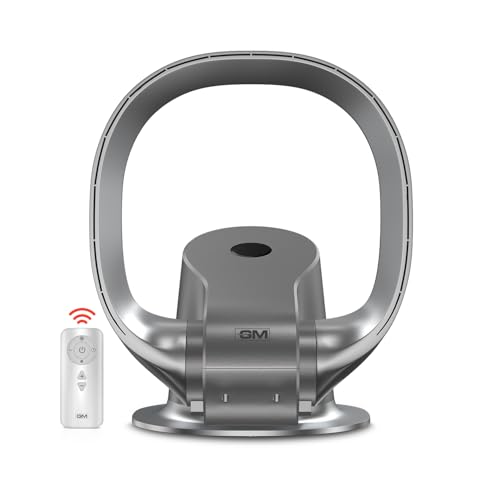 Image of GM Artic Wind Bladeless Personal Fan with Digital Display, Remote Access, Purifies Air & Eliminates Odour, 9-Speed BLDC Motor, Wi-Fi Control, Table /Wall Mount, 8 Hours Timer, 25-Month Warranty - Grey