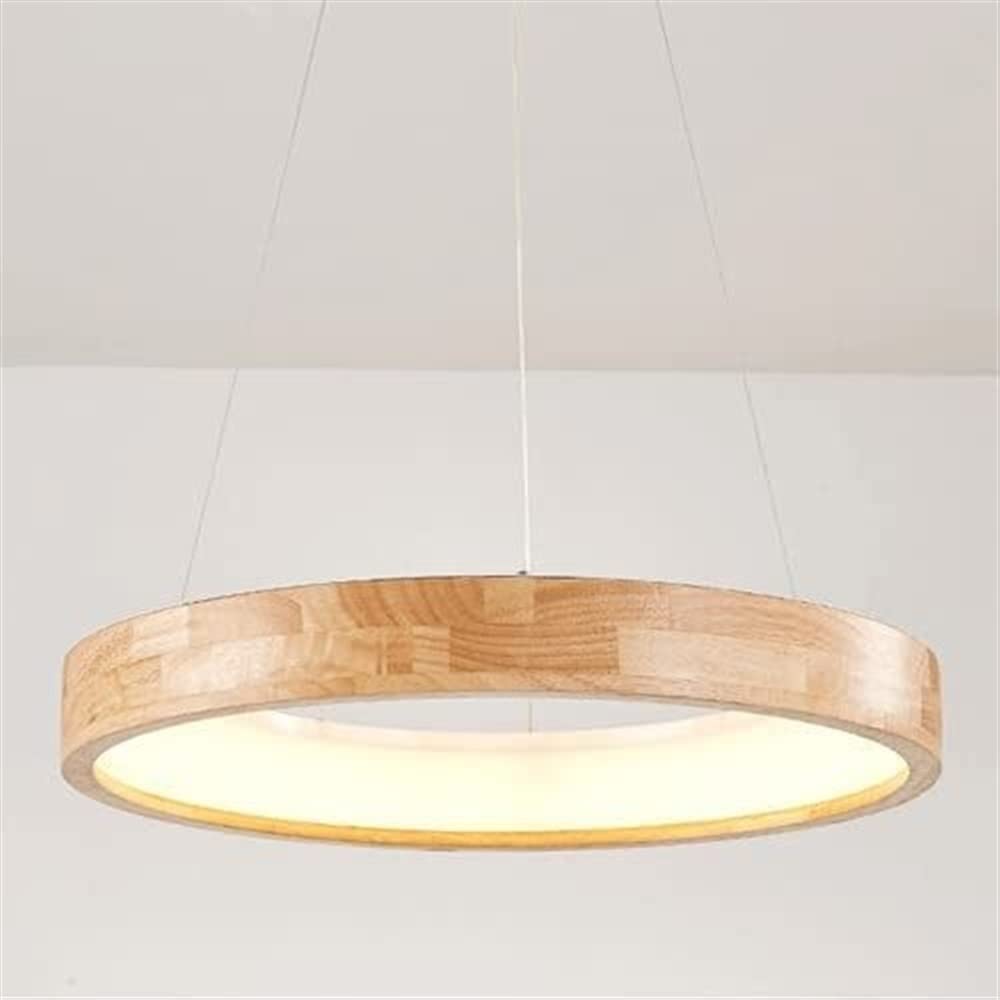 YYCHENY Chandelier Wood Drop Ceiling Lamps Wooden Ring Chandelier Pendant Light Lighting Fixture Hanging Chandelier Over Table for Living Room Kitchen Island Bedroom(Size:Grey Wolf)